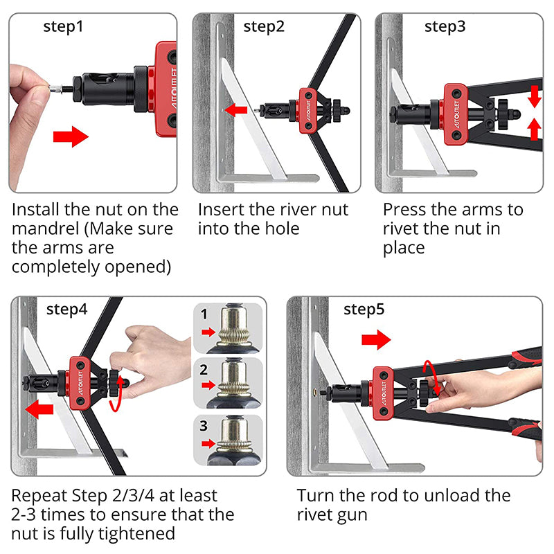 AUTOUTLET 14" Professional Rivet Pliers Set (Red)