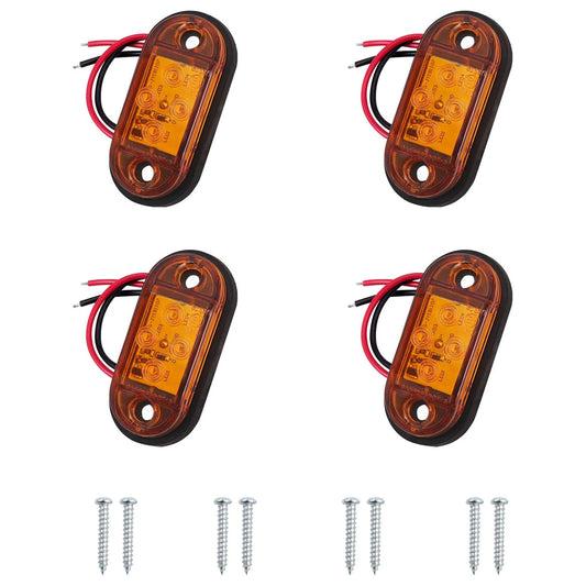 AUTOUTLET 4X Side Lights, 4 LED Side Marker Lights, Universal Position Light 12V 24V