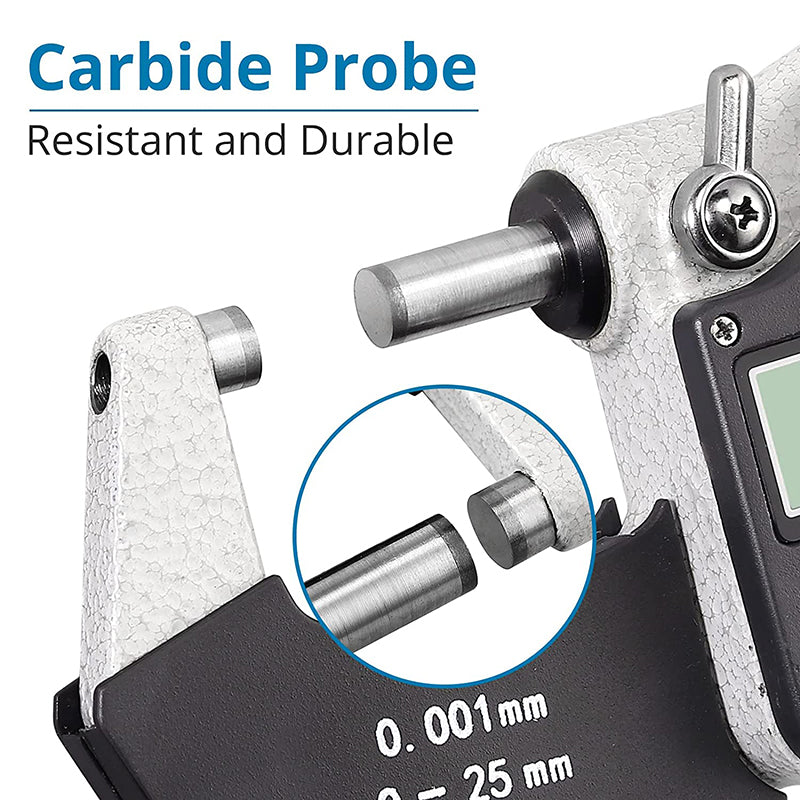 AUTOUTLET Micrometer Digital Outside Micrometer 0-25mm/ 0.001mm(0.00005")