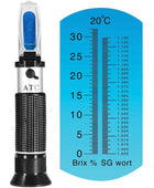 AUTOUTLET Brix Refractometer Aluminum 0~32% Digital LCD Display