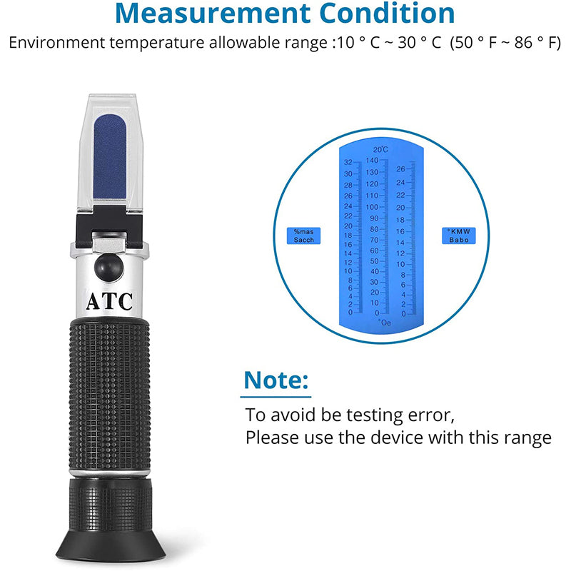 AUTOUTLET Wine Refractometer, 0-140 ° Öchsle 0-32% Brix 0-26% KMW Öchslemeter