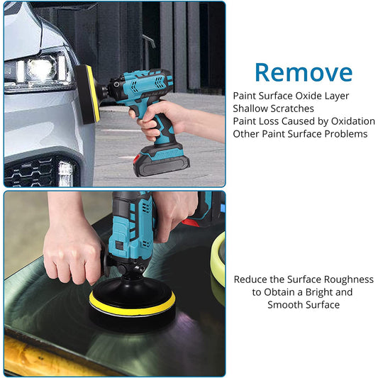 AUTOUTLET 21V Cordless Car Polisher Tool Sets Safety Variable Speed Polisher