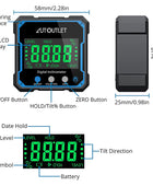 AUTOUTLET Digital Level Box Protractor Angle Finder Level Gauge Waterproof