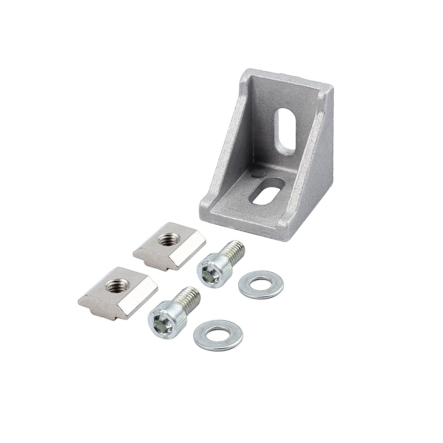 AUTOUTLET 10pcs Right Angle Bracket, Right Angle Bracket Connector T-Nut Screw 3030 Aluminum Extrusion Profile