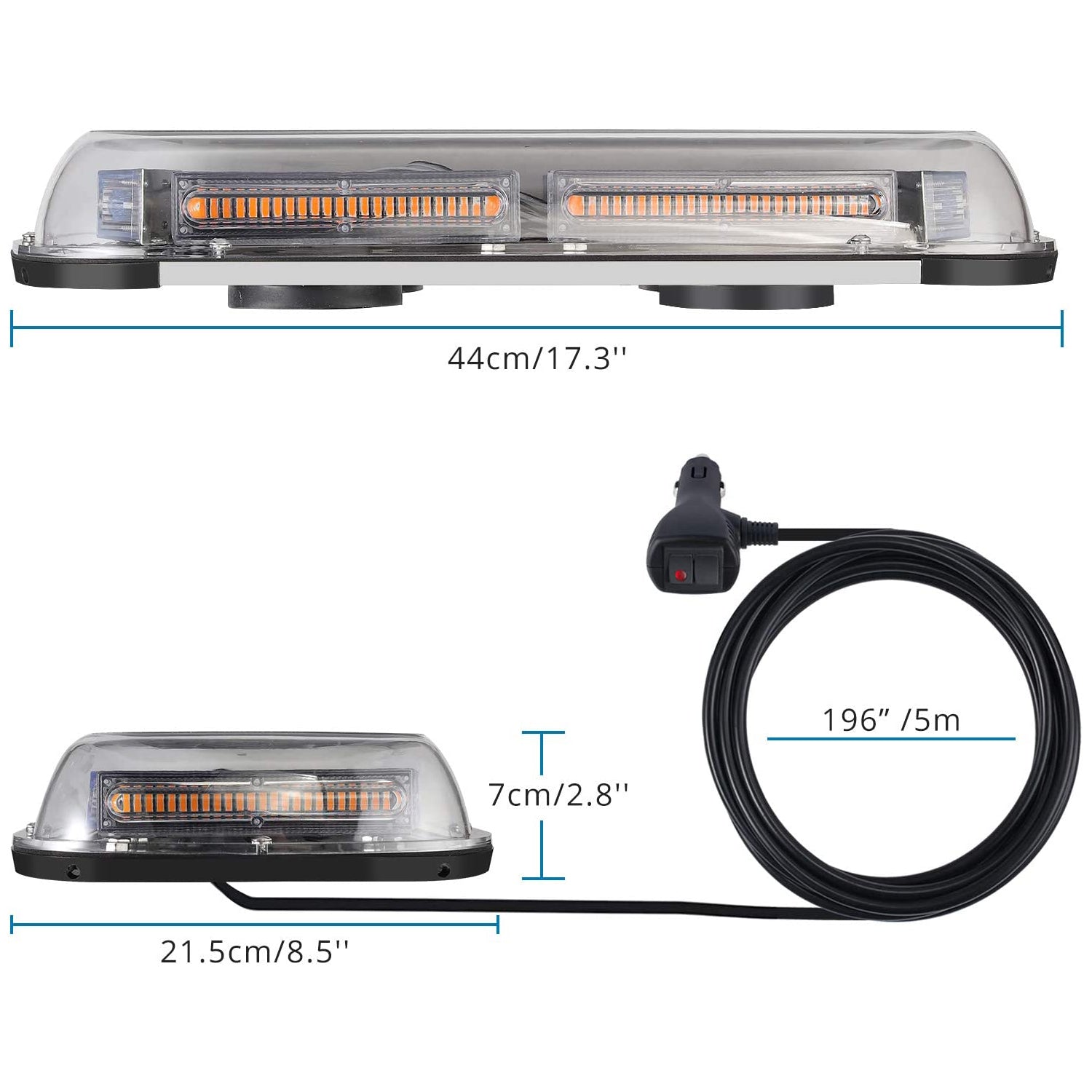 AUTOUTLET 12/24V IP67 144 LEDs Strong 4-PIN Magnet Magnetic Emergency