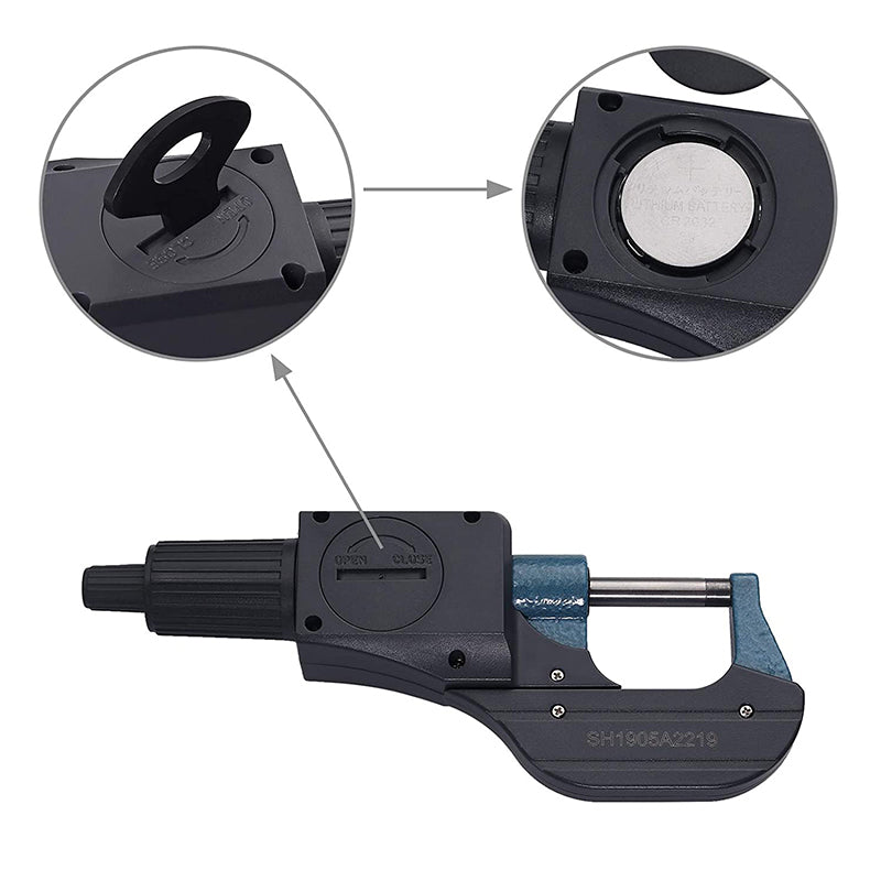 AUTOUTLET 0~25mm Electronic LCD Digital Display Outside Micrometer