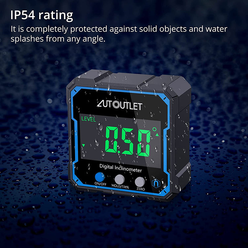 AUTOUTLET Digital Level Box Protractor Angle Finder Level Gauge Waterproof