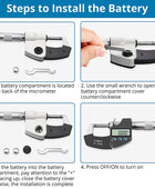 AUTOUTLET Micrometer Digital Outside Micrometer 0-25mm/ 0.001mm(0.00005