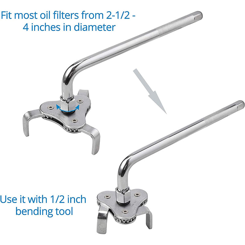 AUTOUTLET 12 Inch Oil Filter Pliers and Universal Adjustable Oil Filter