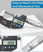 AUTOUTLET Micrometer Digital Outside Micrometer 0-25mm/ 0.001mm(0.00005