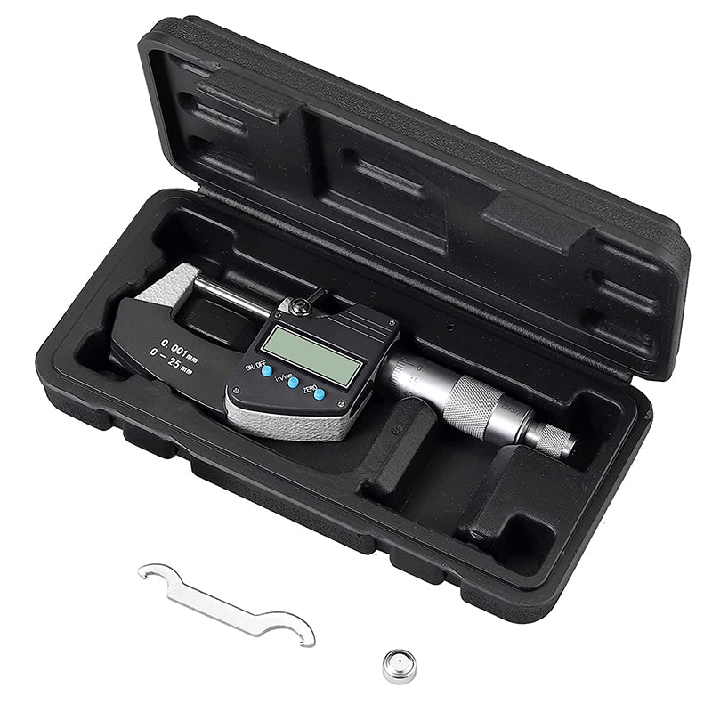AUTOUTLET Micrometer Digital Outside Micrometer 0-25mm/ 0.001mm(0.00005")