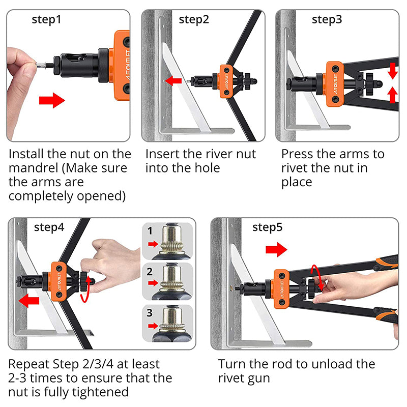 AUTOUTLET 14" Professional Rivet Pliers Set (Orange)