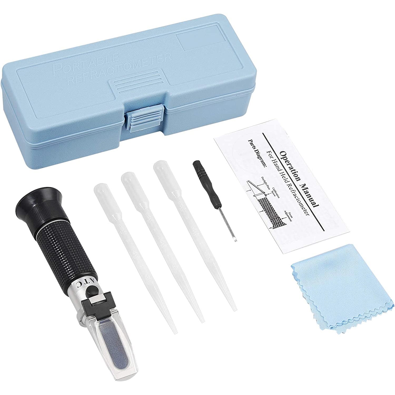 AUTOUTLET Brix Sugar 0-32% Refractometer with ATC, Plastic Drop