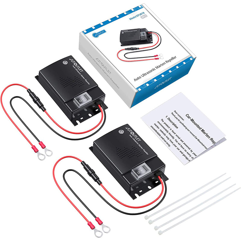 AUTOUTLET 2PCS DC 12V Car Vehicle Ultrasonic Mouse Repeller Gauge Rat