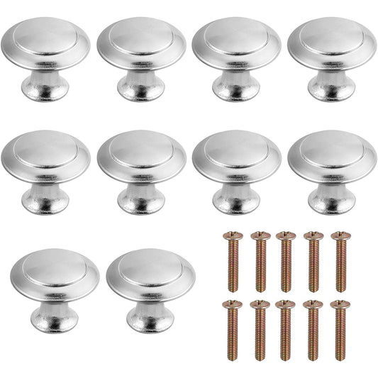 AUTOUTLET 10PCS Cabinet Handle Knobs Silver
