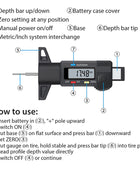 AUTOUTLET Digital Tyre Depth Gauge Tread Checker Motorbike
