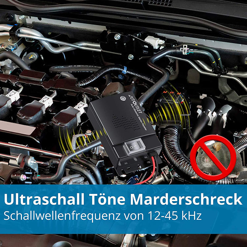 AUTOUTLET Marderschreck Car, Ultrasonic Tones Marten Defense Marten Protection Vehicle Accessories