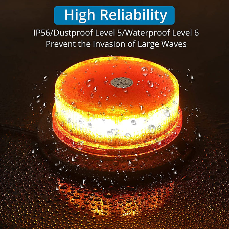 AUTOUTLET 12 LED Strobe Beacon Car Amber Warning Light 10V-30V